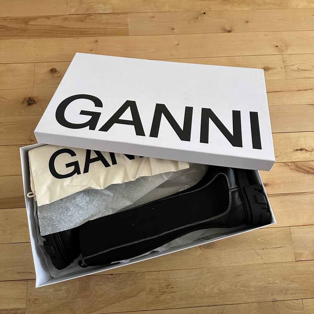 Ganni Black Tall Chelsea Boots
